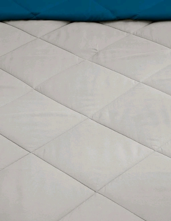 Relaxfeel 250 GSM Premium Luxury 5 Star Microfibre Reversible Soft Plain Quilted 90x100 Inch Double Bed Comforter / Quilt / Duvet / Razai / Rajai ( Blue/ Grey ) - Free Size, Blue/ Grey , Microfiber, Rajai, Pack of1